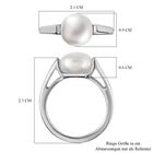 Drilled Süßwasser Perle Ringe 925 Silber platiniert (Größe 20.00) image number 6