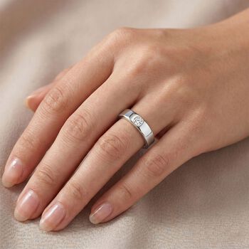 LUXURIANT VS EF Labor Diamant Ring, 925 Silber platiniert - 0,15 ct.