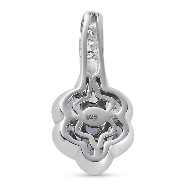 Tansanit und Zirkon-Anh&auml;nger, 925 Silber platiniert ca. 1,19 ct image number 5