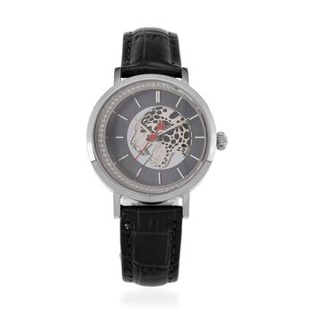 William Hunt - Moissanit Uhr, Swiss Ronda Uhrwerk, Reiner Edelstahl, Schwarz, ca. 0.20 ct