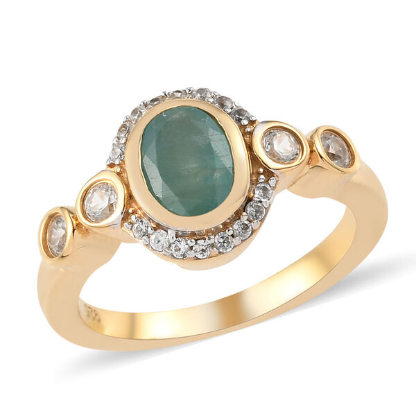 Grandidierit und Zirkon Ring 925 Silber vergoldet  ca. 1,11 ct image number 4