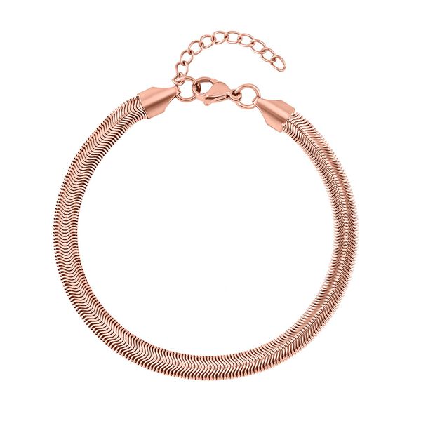 Schlangen Armband, ca. 19 cm + 3.5 cm Extender, Edelstahl, ca. 6,00g, ros&eacute;farben