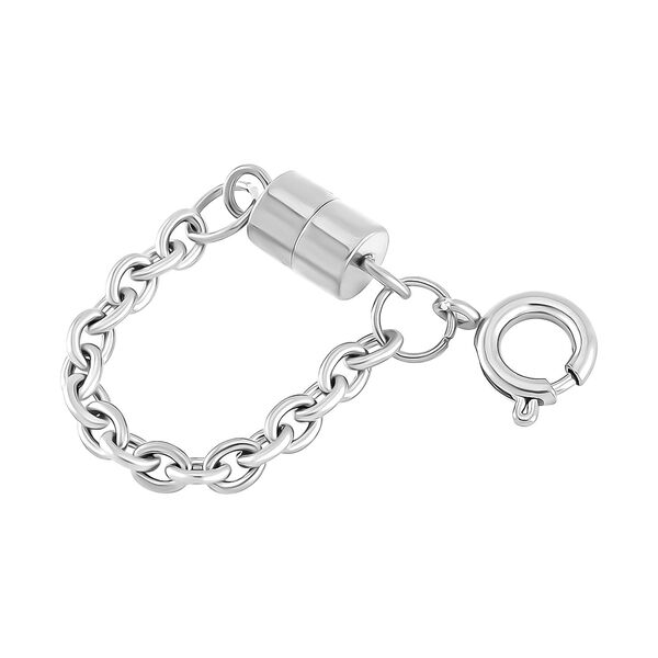 Kettenverlängerung mit Magnetverschluss, Reiner Edelstahl, 1,80g, Silberfarben image number 2