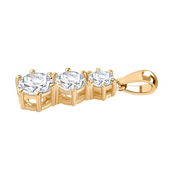 Moissanit Anh&auml;nger, 925 Silber 750 Gelbgold Vermeil - 2,38 ct. image number 3