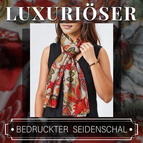 2er Set Luxus 100% Seidenschal und Tigerauge Chakra-Armband image number 1