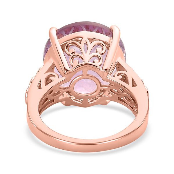 Blume des Lebens: Rose de France Amethyst, rosa Saphir Ring, 925 Silber Roségold Vermeil (Größe 18.00) ca. 11.28 ct image number 5