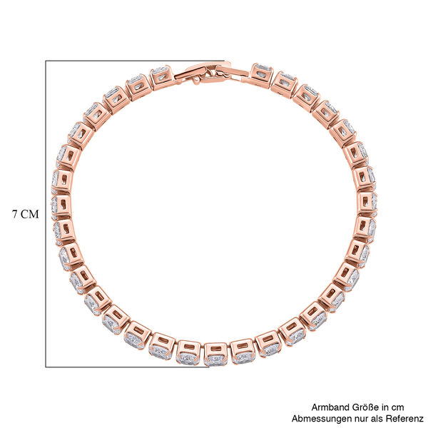 Wei&szlig;es Zirkonia 19cm Armband in Ros&eacute;goldton image number 5