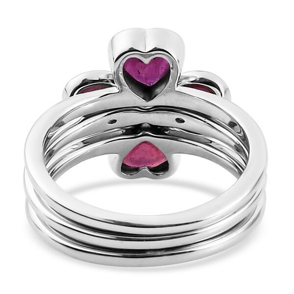 3er-Set - afrikanischer Rubin-Stacking-Ring in Silber, 2,87 ct. image number 7