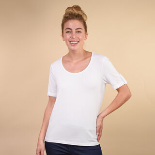 Damen kurzes &Auml;rmel T-Shirt, Wei&szlig;