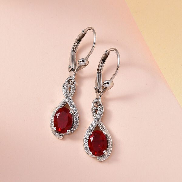 Mexikanische Kirschfeuer-Opal und Zirkon-Ohrringe - 1,28 ct. image number 2