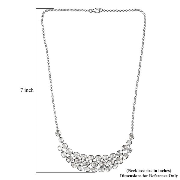 Polki Moissanit Halskette ca. 45 cm 925 Silber rhodiniert ca. 8.00 ct image number 5