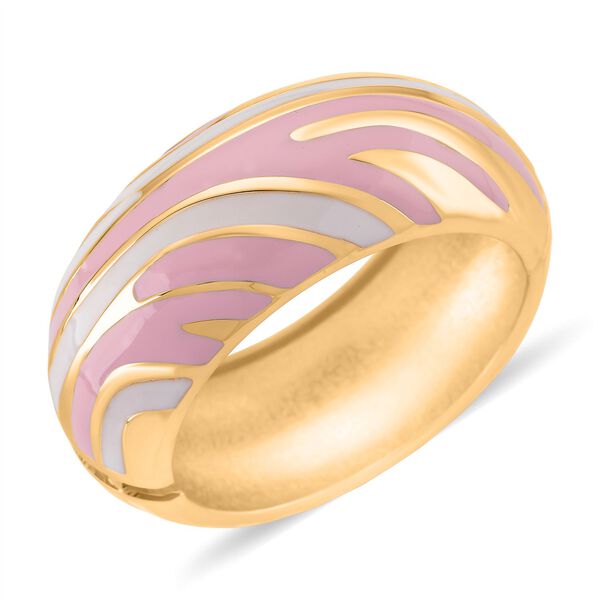 Emaille-Armreif im Wellen-Design, ca. 18 cm, Rosa image number 3