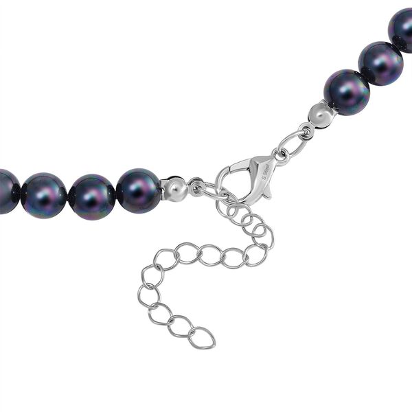 Pfauenfarbene Muschelkernperlen und wei&szlig;e Kristall, 45+5 cm image number 5