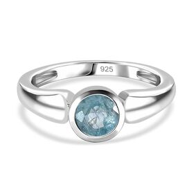 TUCSON FIND - Natürlicher AA Aqua Kyanit Ring 925 Silber rhodiniert (Größe 21.00) ca. 1.03 ct