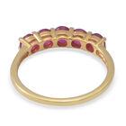 Rubin 5 Stein Ring 925 Silber Gelbgold Vergoldet image number 3