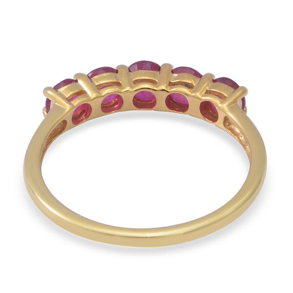 Rubin 5 Stein Ring 925 Silber Gelbgold Vergoldet image number 4