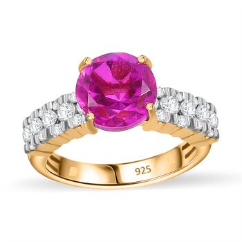 Strahlender Orchidee Quarz und Zirkon-Ring - 4,14 ct.
