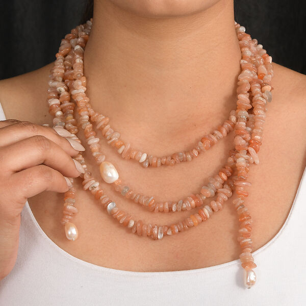 Sonnenstein, S&uuml;&szlig;wasser Perle Halskette ca. 203 cm image number 3