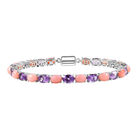 D'Joy AA Rose De France Amethyst, Rosa Opal Armband ca. 20 cm 925 Silber rhodiniert ca. 19,59 ct.