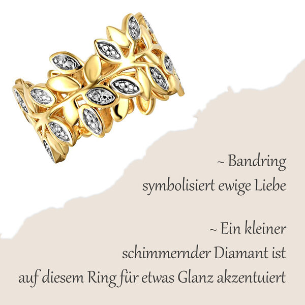 ALLORO funkelnder vergoldeter Silber-Bandring image number 8