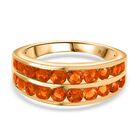 AA Salamanca Feueropal Ring, 925 Silber Gelbgold Vermeil (Größe 19.00), ca. 1.25 ct