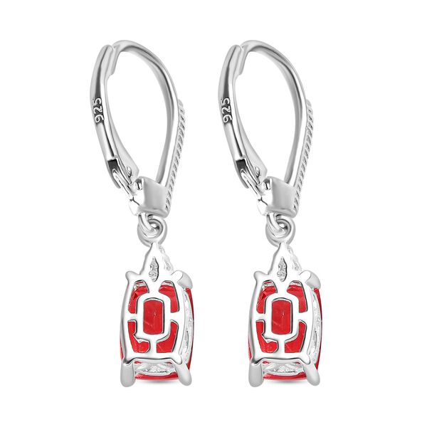 Lachs-Quarz Triplette, Wei&szlig;er Zirkon Ohrringe 925 Silber ca. 3.42 ct image number 5