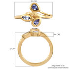 Tansanit Ring 925 Silber vergoldet (Größe 16.00) ca. 0,51 ct image number 6