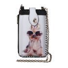 Handy Crossbody-Tasche aus Kunstleder, 10.5x18cm, Hund