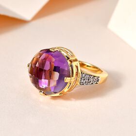 AA afrikanischer Amethyst und Zirkon-Ring - 11,22 ct.