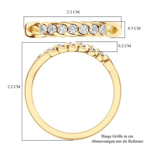 Lab Grown Diamant SI Ring 925 Silber Gelbgold Vermeil (Größe 17.00) ca. 0,33 ct image number 6