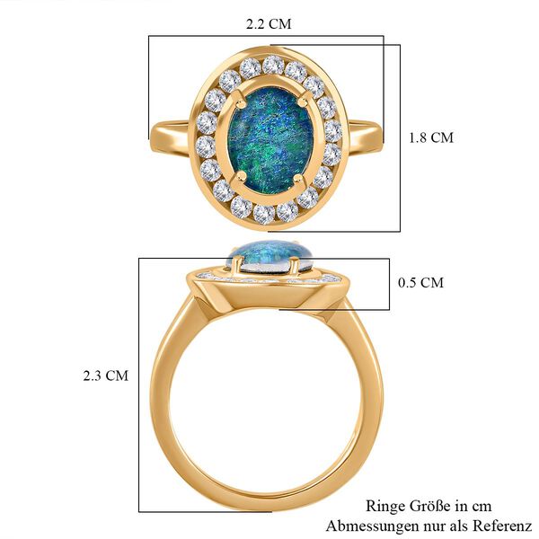 Boulder Opal Triplett und Zirkon Ring - 2,70 ct. image number 5