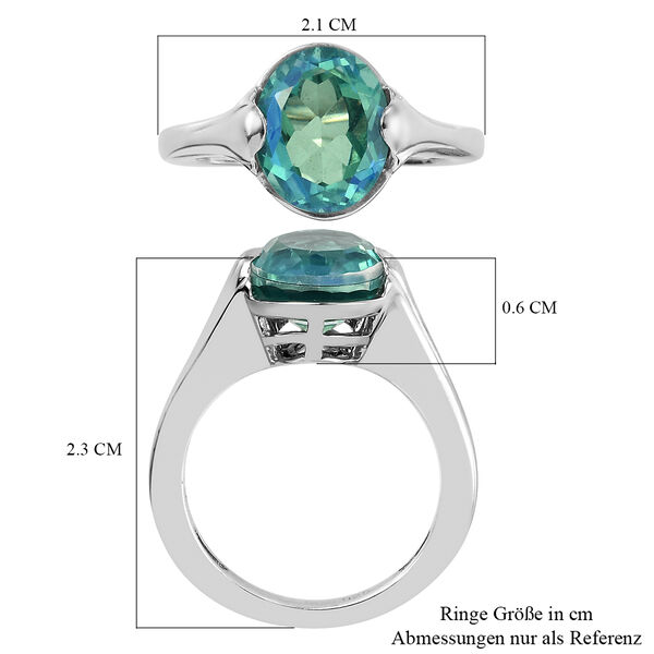 Pfau Triplett Quarz-Ring, 925 Silber platiniert  ca. 3,17 ct image number 7