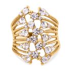 Celstial Twist Weißer Kristall Ring, Reiner Edelstahl, (Größe 16.00), goldfarben