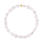 Exklusives Angebot - Premium Wei&szlig;e Barockperle Halskette ca. 50 cm 585 Gelbgold