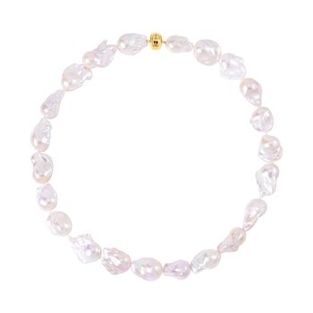 Exklusives Angebot - Premium Wei&szlig;e Barockperle Halskette ca. 50 cm 585 Gelbgold