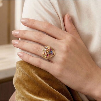 Mehrfarbiger Saphir Herz Ring - 3,27 ct.