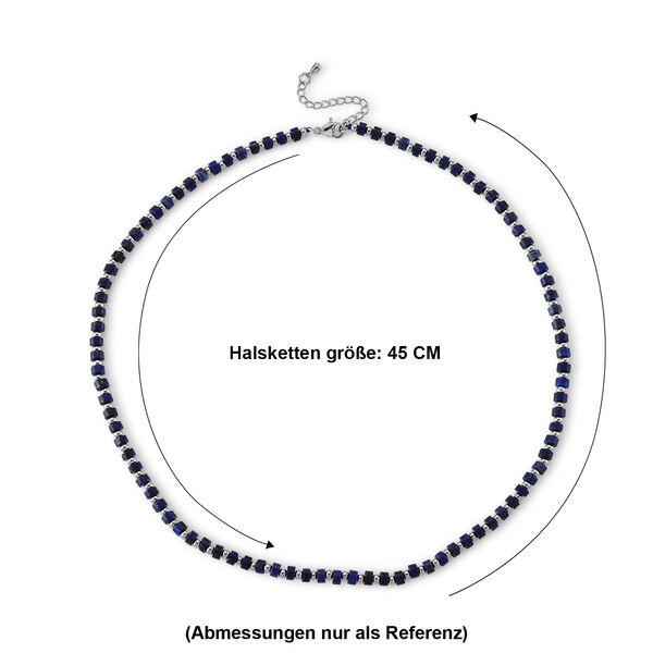 Lapislazuli Halskette, flexibel, Reine Legierung ca. 25.00 ct image number 4