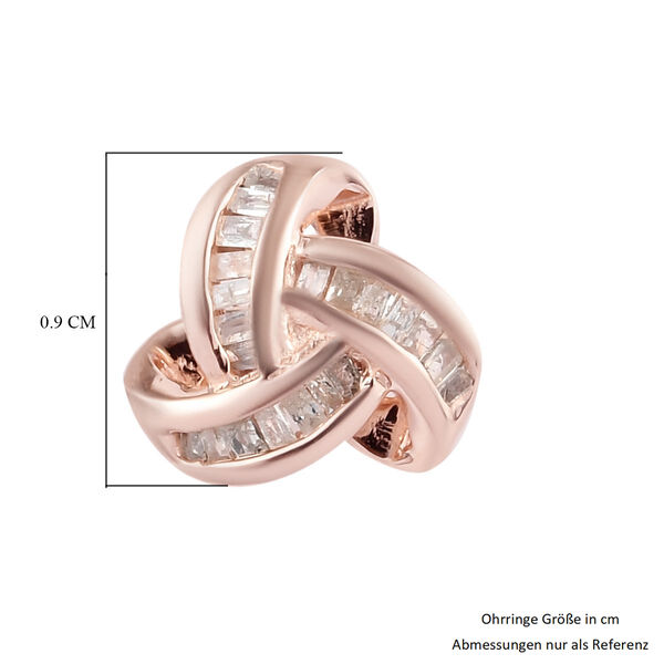 Diamant Knoten-Ohrstecker in Silber image number 5
