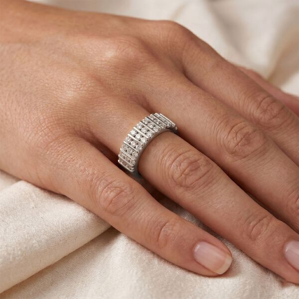 LUXURIANT DIAMOND - Lab Grown Diamant SI-GH Ring 925 Silber Rhodiniert (Gr&ouml;&szlig;e 17.00) ca. 1,12 ct image number 3