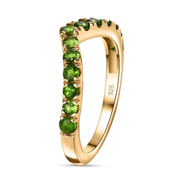 Nat&uuml;rlicher Chromdiopsid Ring, 925 Silber Gelbgold Vermeil (Gr&ouml;&szlig;e 20.00) ca. 0.86 ct image number 5