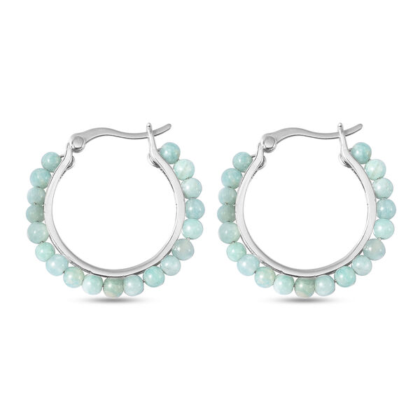 Amazonit-Creolen, Edelstahl ca. 2,60 ct image number 4