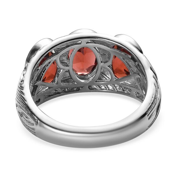 Roter Granat Ring, Messing platiniert (Gr&ouml;&szlig;e 16.00) ca. 2,63 ct image number 6