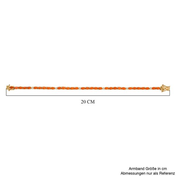 D'Joy AA Salamanca Feueropal, Moissanit Armband ca. 19 cm 925 Silber 750 Gelbgold Vermeil ca. 5.28 ct image number 5