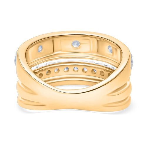 Lab Grown Diamant SI Ring 925 Silber 750 Gelbgold Vermeil (Größe 20.00) ca. 1,13 ct image number 2