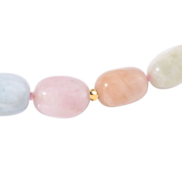 Pastellfarbene Beryll-Perlen-Halskette image number 3