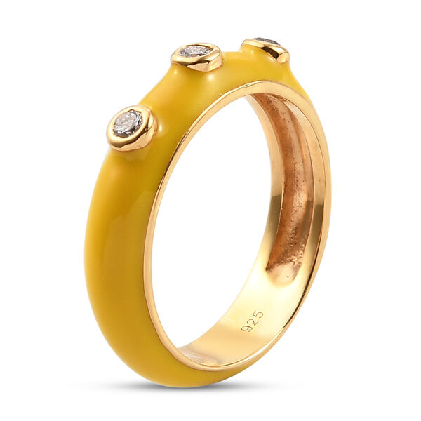 Diamant Ring 925 Silber vergoldet  ca. 0,10 ct image number 5