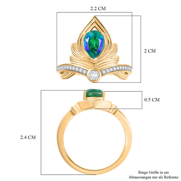 D'Joy Pfau Triplett Quarz und Zirkon Ring und Anh&auml;nger image number 7