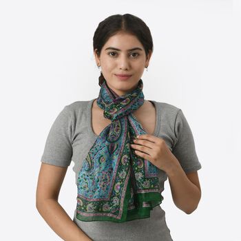 LA MAREY Seidenschal, gr&uuml;n