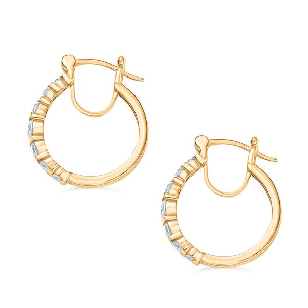 Moissanit Ohrringe, 925 Silber 750 Gelbgold Vermeil - 1,31 ct. image number 4