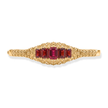 EVER TRUE AAA Lab Grown Rubin, Mosambik Granat Armreif ca. 19 cm 950 Kupfer ca. 5,71 ct.